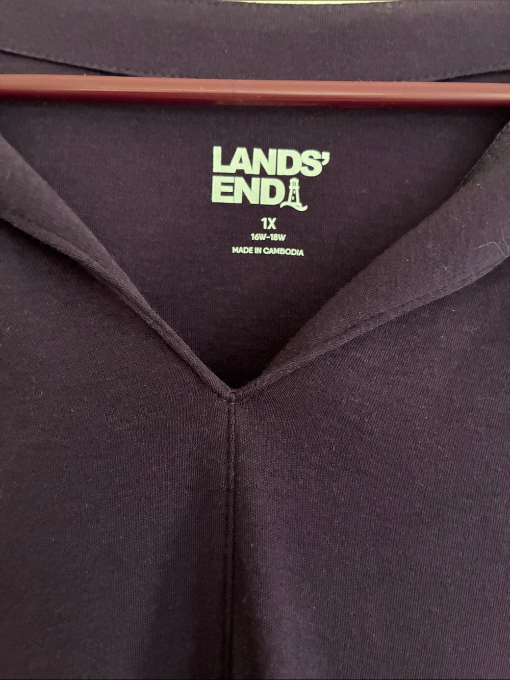 Lands' End Women's Plum V-Neck Long Sleeve Tunic 1X - Picture 3 of 8